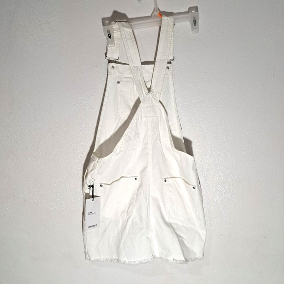 NWT Forever 21 white jean skirt overalls‎ size s - Picture 2 of 6